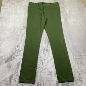 RVCA Stapler Chino Pants Olive Green Flat Front Slim Fit Mens Size 34 Preppy